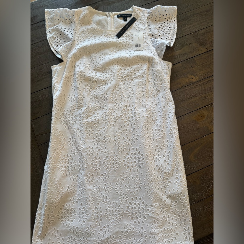 NWT Banana Republic White Eyelet Mini Dress